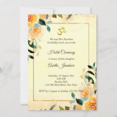 Gelbe Blumen Haldi Pithi Einladungsvorlage Einladung (Rückseite)