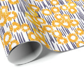 Gelbe Blumen: handbemalt Vintag Geschenkpapier (Rolleneckpunkt)