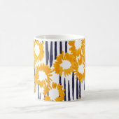 Gelbe Blumen: handbemalt Vintag Kaffeetasse (Mittel)