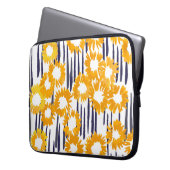 Gelbe Blumen: handbemalt Vintag Laptopschutzhülle (Vorderseite Links)