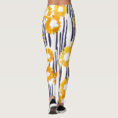 Gelbe Blumen: handbemalt Vintag Leggings (Rückseite)