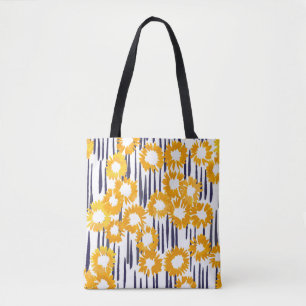 Gelbe Blumen: handbemalt Vintag Tasche