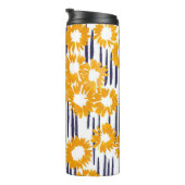 Gelbe Blumen: handbemalt Vintag Thermosbecher (Nach rechts gedreht)