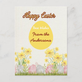 Gelbe Blumen Happy Oaster Best Wünsche aus Feiertagspostkarte