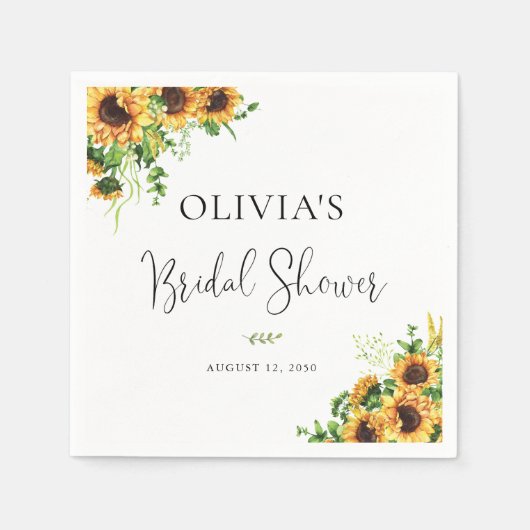 Gelbe Blumen-Hochzeitsdusche-Serviette Serviette (Vorderseite)