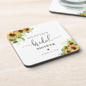 Gelbe Blumen Hochzeitsdusche Untersetzer (Linke Seite)