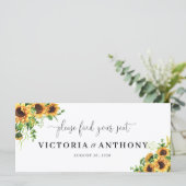 Gelbe Blumen Hochzeitstisch-Schild (Stehend Vorderseite)