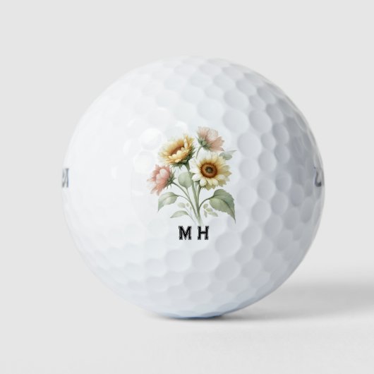 Gelbe Blumen Hübsch Weibchen Ursprünglich Golfball (Vorderseite)