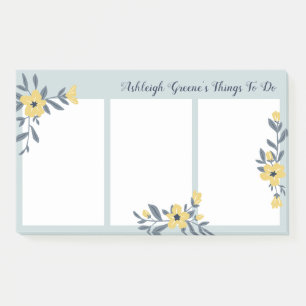 Gelbe Blumen Hübsche Dinge zu tun Post-it Klebezettel