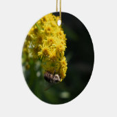 Gelbe Blumen Hummeln Natur Fotografie Keramikornament (Rechts)