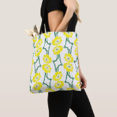 Gelbe Blumen: Illustriertes nahtloses Muster Tasche (Von Nahem)