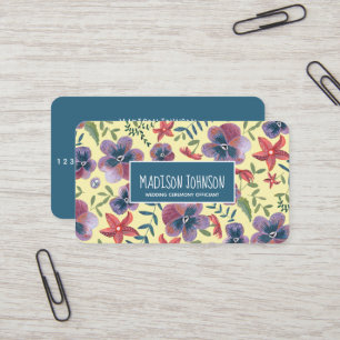 Gelbe Blumen im Boho-Wasserfarben-Stil Visitenkarte