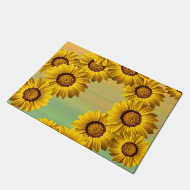 Gelbe Blumen im Frühling Fußmatte (Schrägansicht)