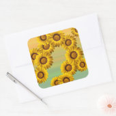 Gelbe Blumen im Frühling Quadratischer Aufkleber (Umschlag)