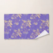 Gelbe Blumen im Lila Hintergrund Badhandtuch Set (Handtuch)