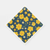 Gelbe Blumen im Schwarzen Hintergrund Serviette (Ecke)