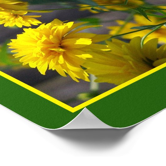 Gelbe Blumen im Sonnenschein Abstrakt Poster (Ecke)