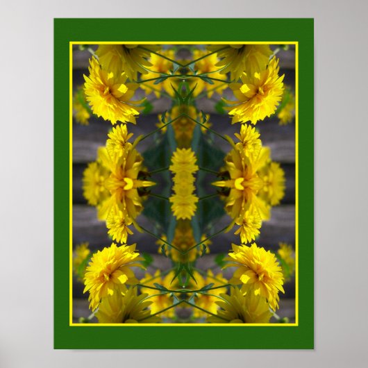 Gelbe Blumen im Sonnenschein Abstrakt Poster (Vorne)