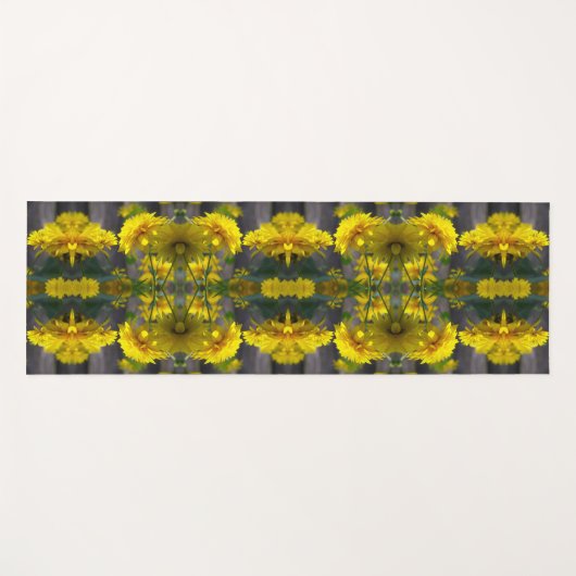 Gelbe Blumen in Sonnenschein Abstrakt Yogamatte (Vorderseite (Horizontal))
