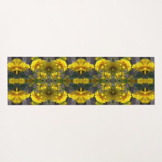 Gelbe Blumen in Sonnenschein Abstrakt Yogamatte (Rückseite (Horizontal))