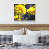 Gelbe Blumen in Sonnenschein Leinwanddruck (Insitu (Schlafzimmer))