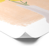 Gelbe Blumen in Vase Hand Drawn Art B Poster (Ecke)