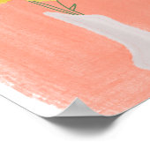 Gelbe Blumen in Vase Hand Drawn Art B Poster (Ecke)