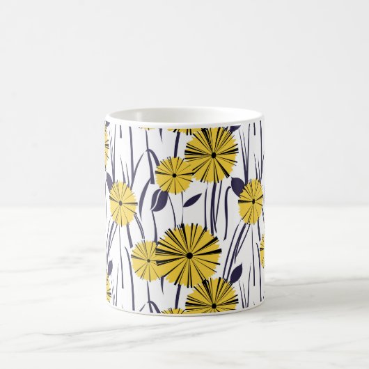 Gelbe Blumen Kaffeetasse (Mittel)