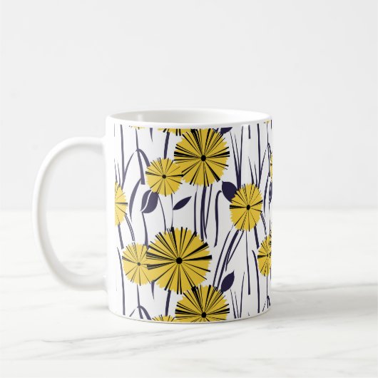 Gelbe Blumen Kaffeetasse (Links)