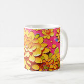 Gelbe Blumen Kaffeetasse (VorderseiteRechts)