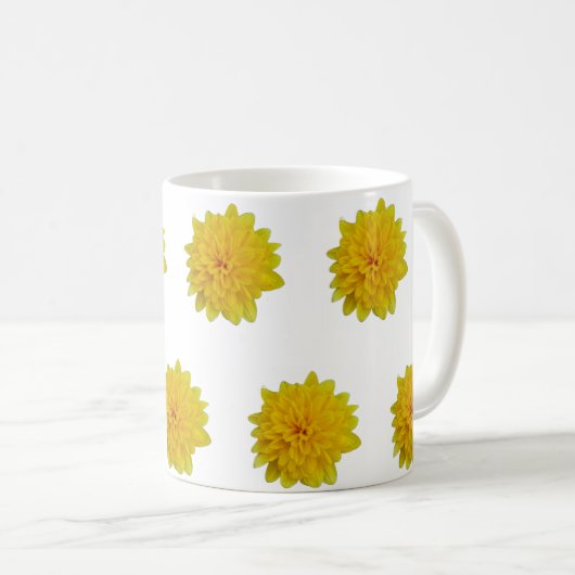 Gelbe Blumen Kaffeetasse (VorderseiteRechts)