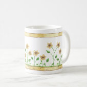 Gelbe Blumen Kaffeetasse (VorderseiteRechts)