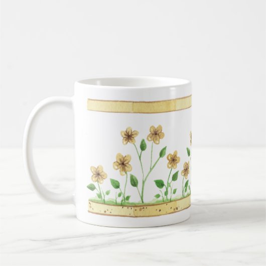 Gelbe Blumen Kaffeetasse (Links)