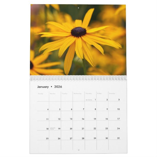 Gelbe Blumen Kalender (Jan 2026)