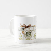 Gelbe Blumen Kamera Bogen Kaffeetasse (Vorderseite Links)
