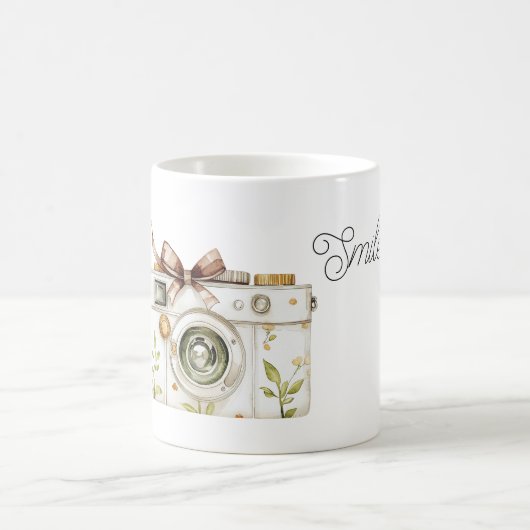 Gelbe Blumen Kamera Bogen Kaffeetasse (Mittel)