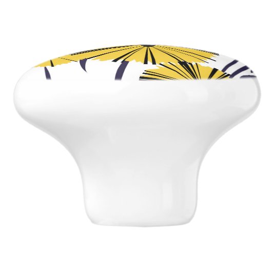 Gelbe Blumen Keramikknauf (Seitenansicht)