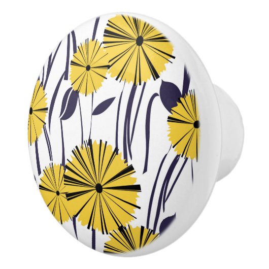 Gelbe Blumen Keramikknauf (Rechts)