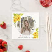 Gelbe Blumen Klasse 2022 Abschluss Foto Serviette (Beispiel)