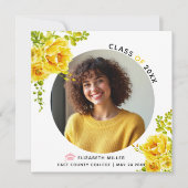 Gelbe Blumen Klasse 2025 Abschluss Foto Ankündigung (Vorderseite)
