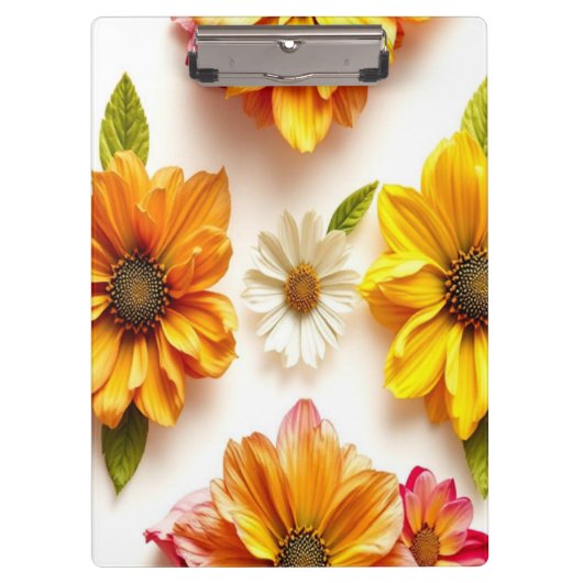 gelbe Blumen Klemmbrett (Vorderseite)