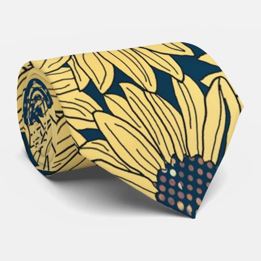 Gelbe Blumen Krawatte (Gerollt)