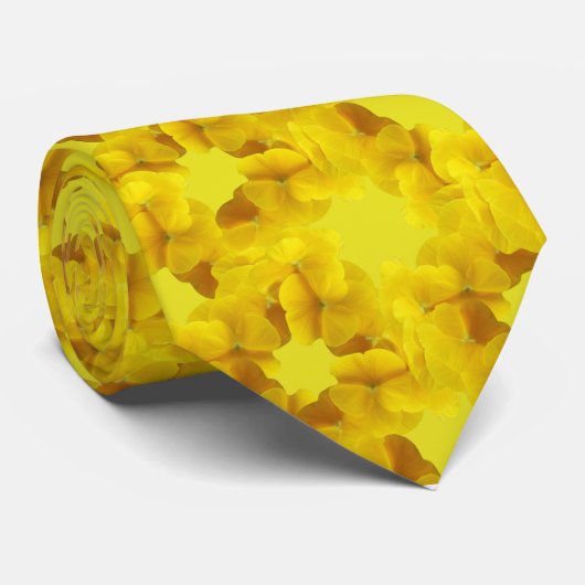 Gelbe Blumen Krawatte (Gerollt)