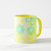 GELBE BLUMEN KÜCHE TASSE SETS (VorderseiteRechts)