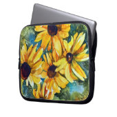 Gelbe Blumen Laptopschutzhülle (Vorderseite Links)