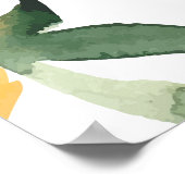 Gelbe Blumen Leaf Sommermuster Poster (Ecke)