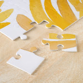 Gelbe Blumen Leaf Sommermuster Puzzle (Seite)