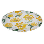 Gelbe Blumen Leaf Sommermuster Schneidebrett (Ecke)