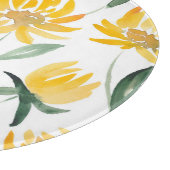 Gelbe Blumen Leaf Sommermuster Schneidebrett (Ecke)