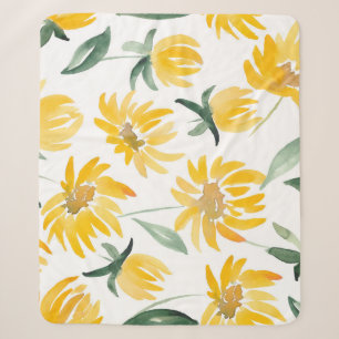 Gelbe Blumen Leaf Sommermuster Sherpadecke